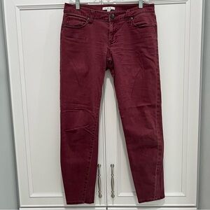 CAbi Maroon Low Rise Skinny Jeans